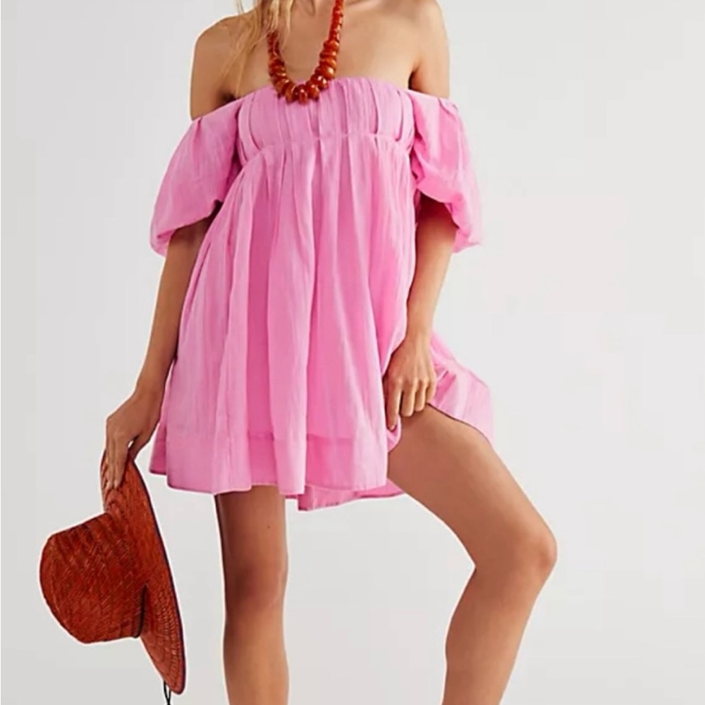 Free People Marina mini dress in bubblegum pink